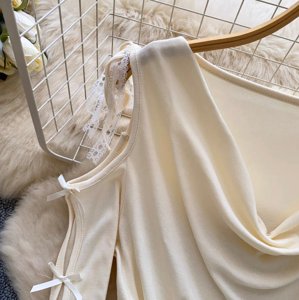 Draped Neckline Simple Design Shirt