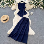 Casual Vest & Skirt Simple Design 2Pcs