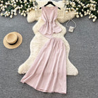 Casual Vest & Skirt Simple Design 2Pcs