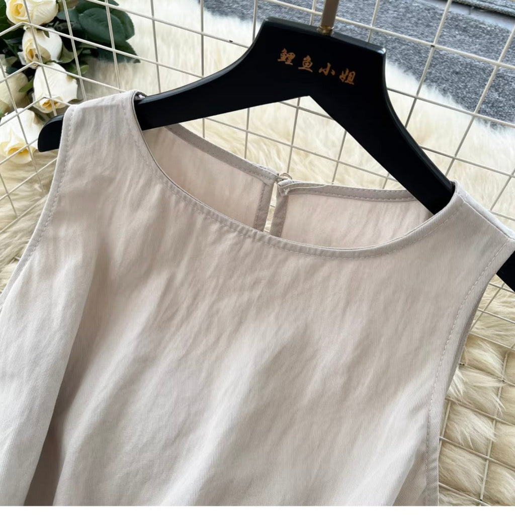 Casual Vest & Skirt Simple Design 2Pcs