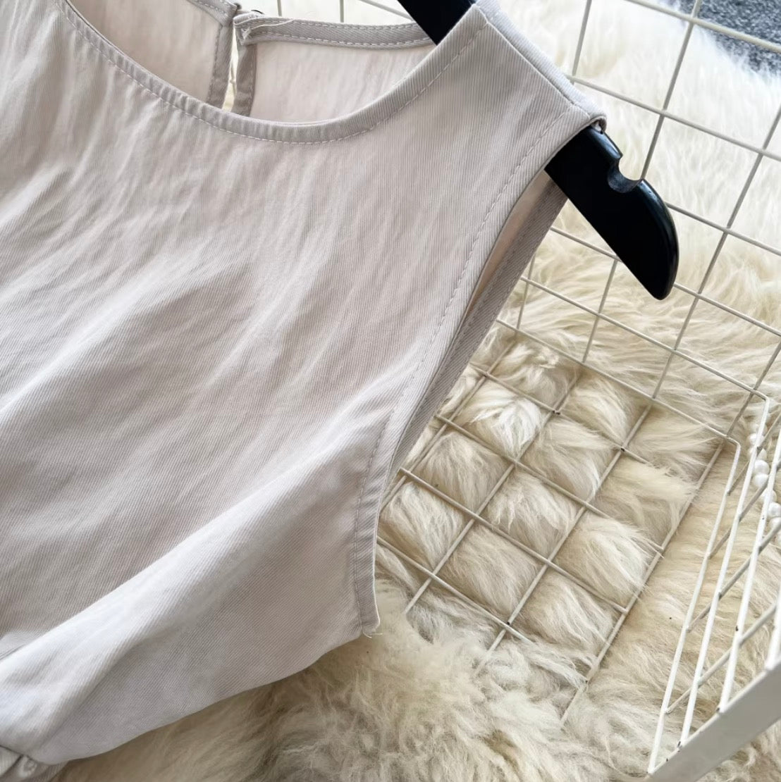Casual Vest & Skirt Simple Design 2Pcs