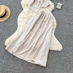 Casual Vest & Skirt Simple Design 2Pcs