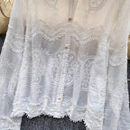 Embroidered Hooded Lace Shirt
