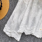 Embroidered Hooded Lace Shirt