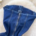 Off-shoulder Denim Bustier Dress