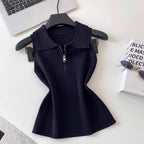 Korean Style Lapeled Knitwear Vest