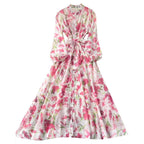 French Style Floral Shirt Dress 2Pcs