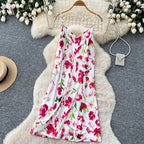 French Style Floral Shirt Dress 2Pcs