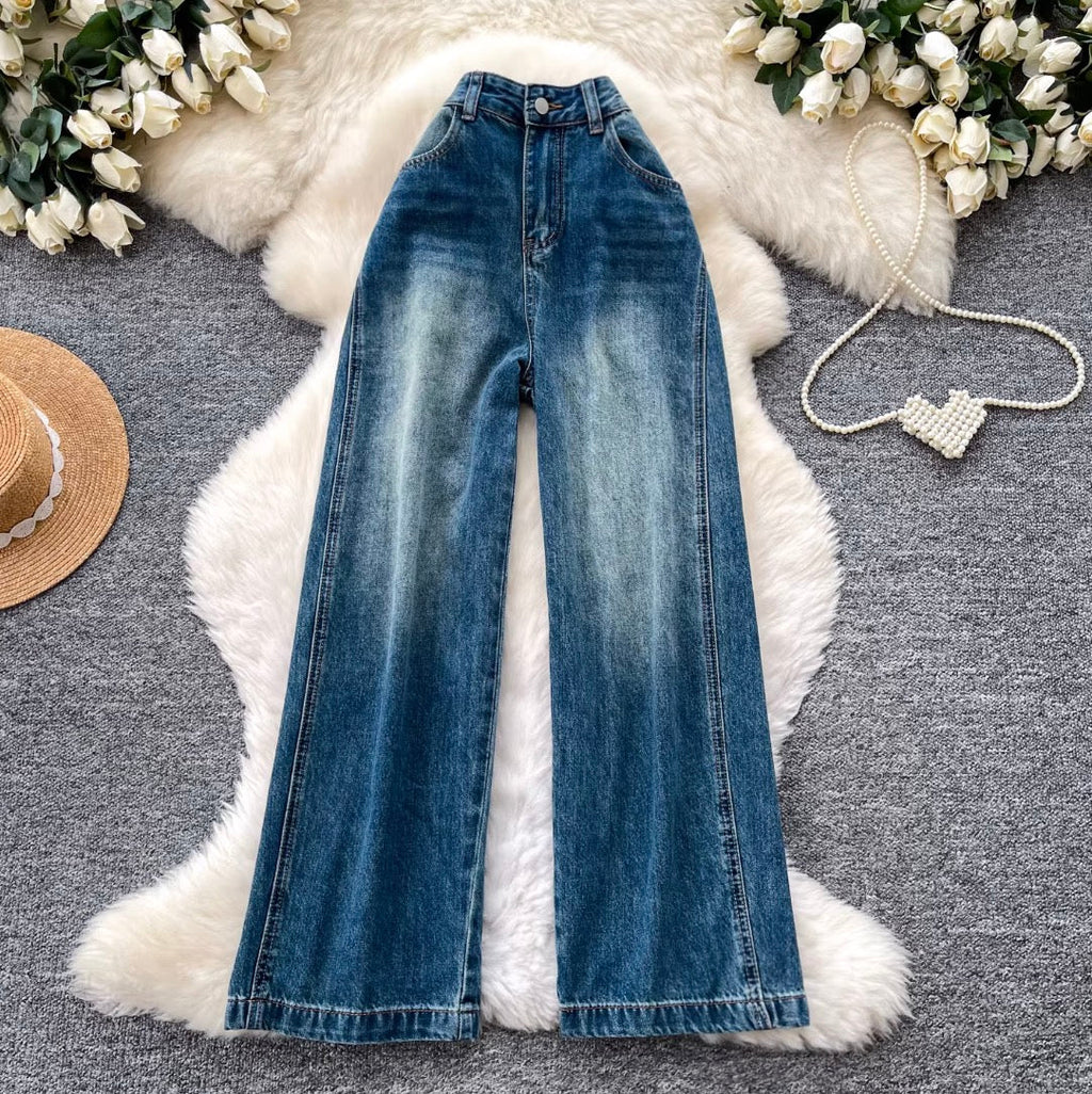 Vintage High-waist Soft Casual Jeans