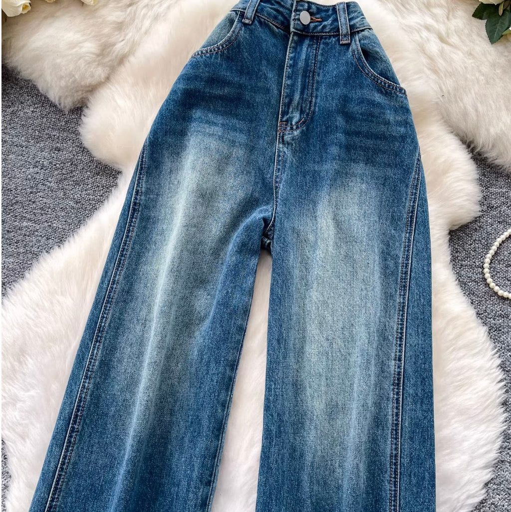 Vintage High-waist Soft Casual Jeans