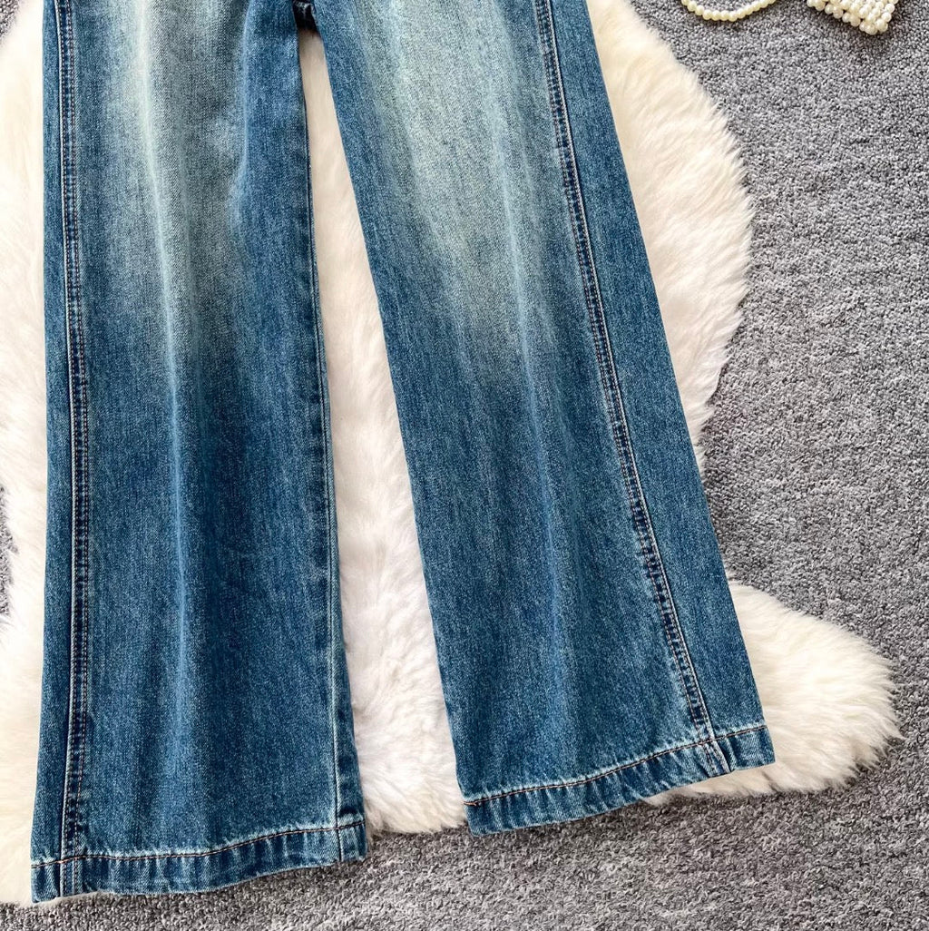 Vintage High-waist Soft Casual Jeans