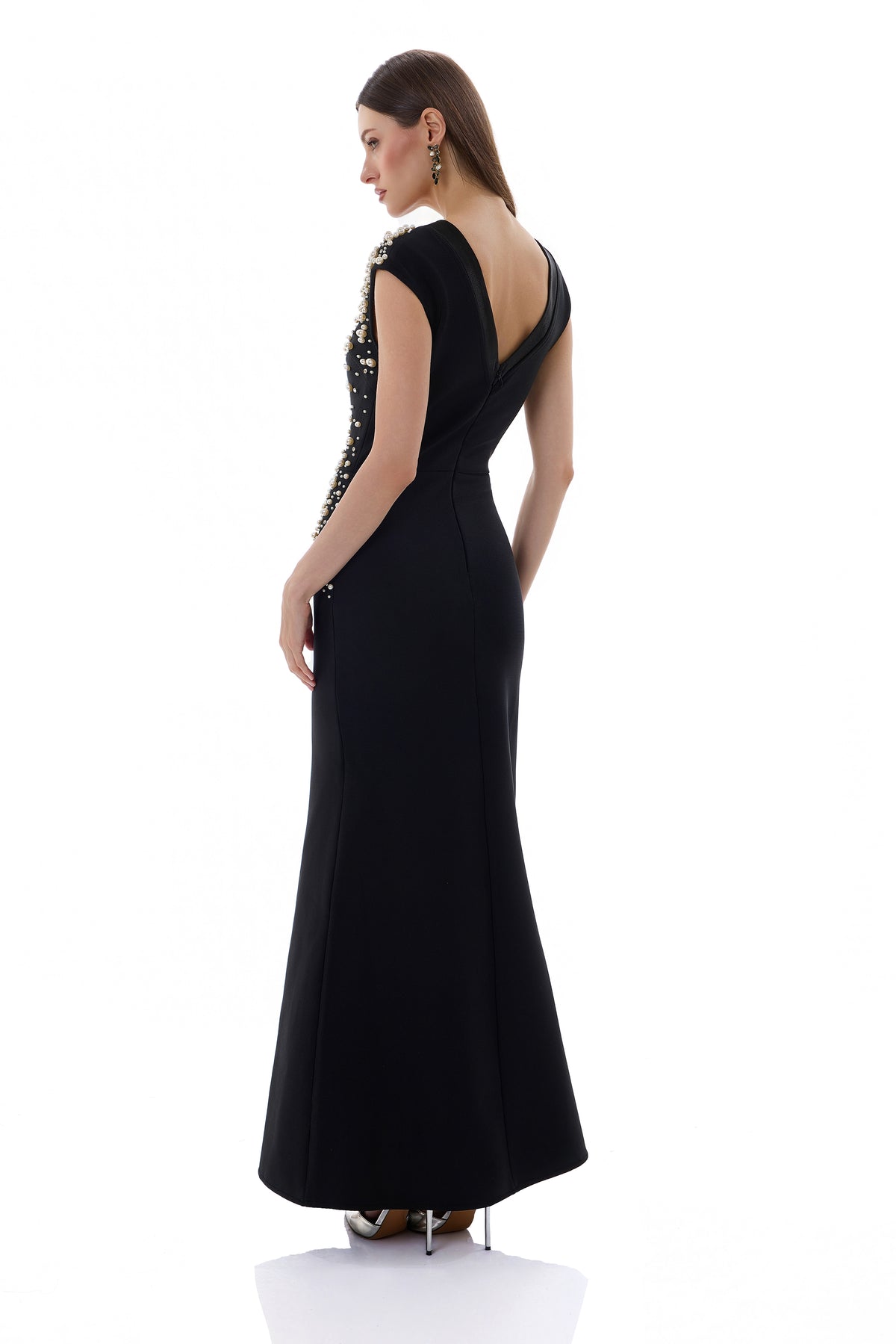 Bandage Rivet V-Neck Midi Dress