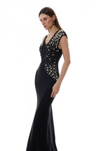 Bandage Rivet V-Neck Midi Dress
