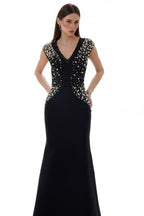 Bandage Rivet V-Neck Midi Dress