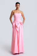 Satin Splicing Sequin Off Shoulder Maxi Dress