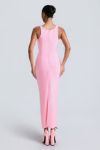 Bandage Rivet V-Neck Midi Dress