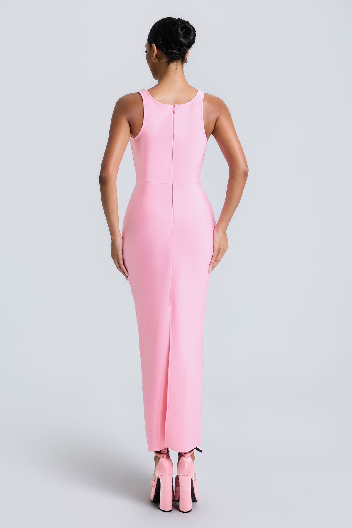 Bandage Rivet V-Neck Midi Dress