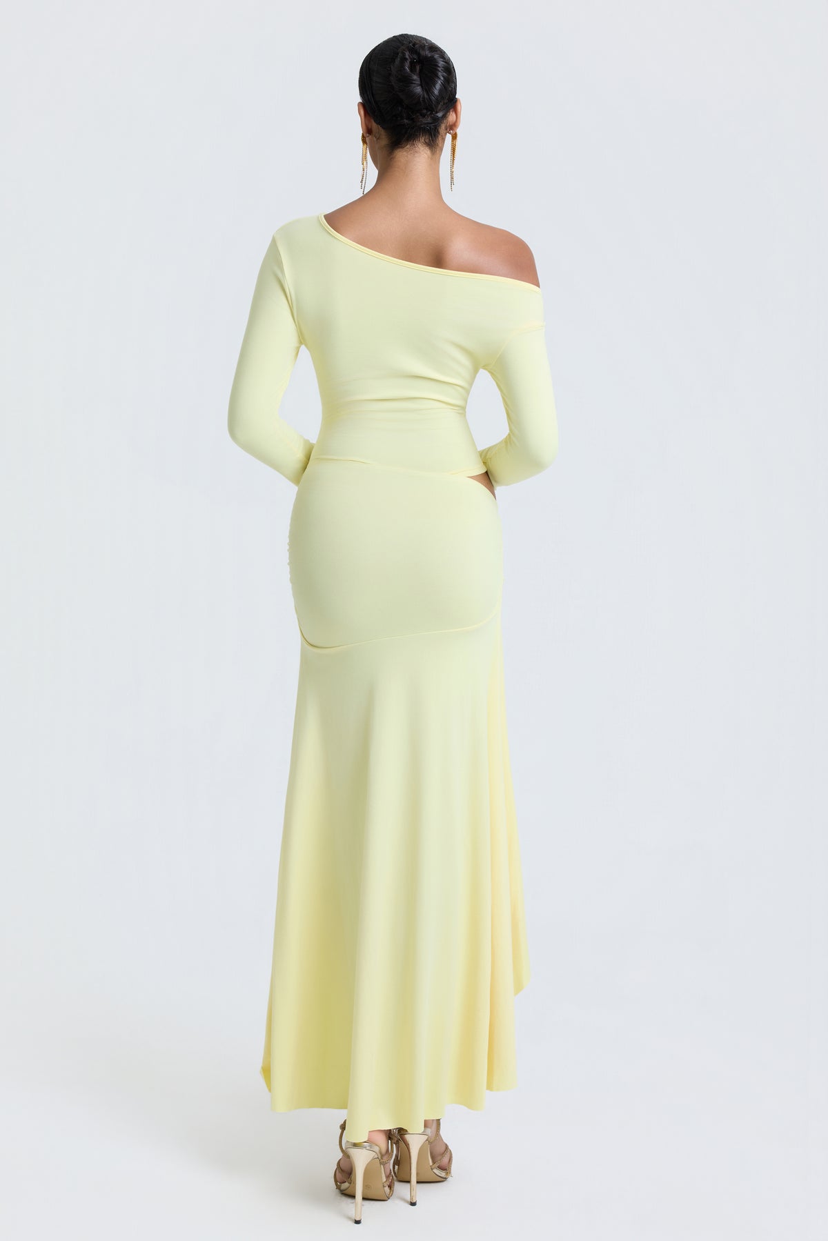 Jersey Metal Decorations Cut-Out Midi Dress