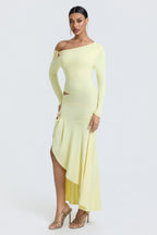 Jersey Metal Decorations Cut-Out Midi Dress