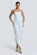 Jersey Off Shoulder Slit Midi Dress