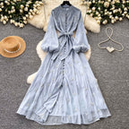 French Style Embroidered A-line Dress
