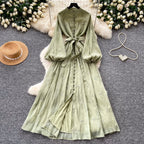 French Style Embroidered A-line Dress