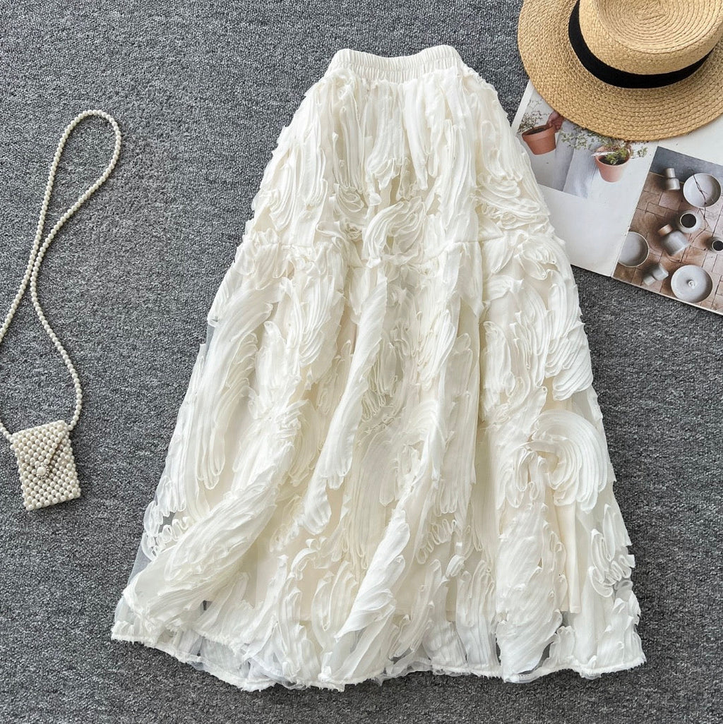 Vintage 3D Crochet Puffy Skirt