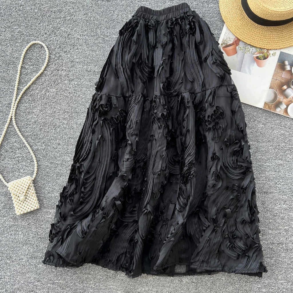 Vintage 3D Crochet Puffy Skirt