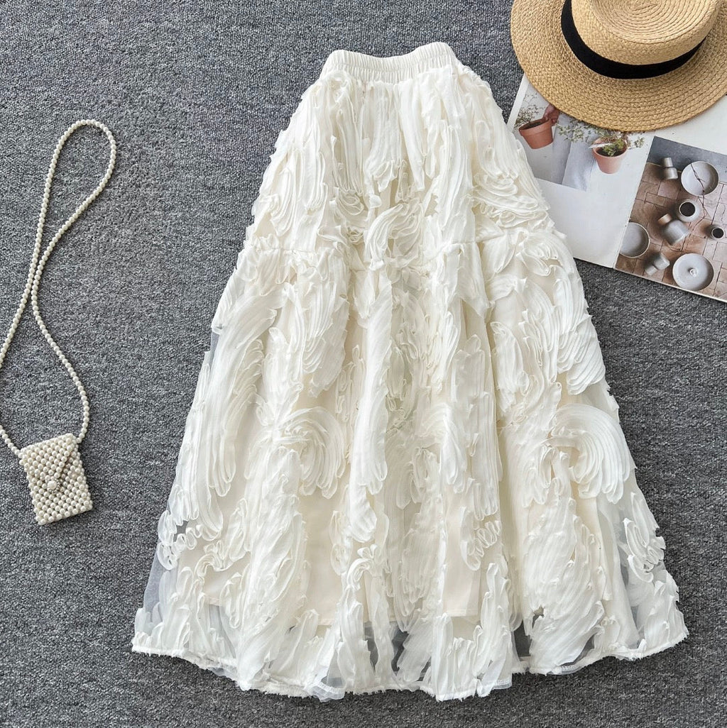 Vintage 3D Crochet Puffy Skirt