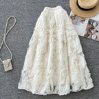 Vintage 3D Crochet Puffy Skirt