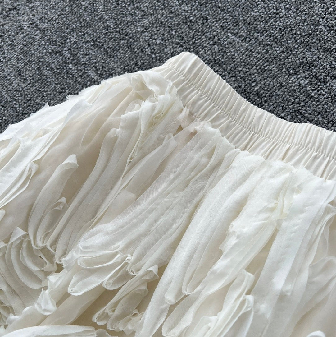 Vintage 3D Crochet Puffy Skirt