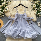 Sweetie Bow-tie Hollowed Slip Dress
