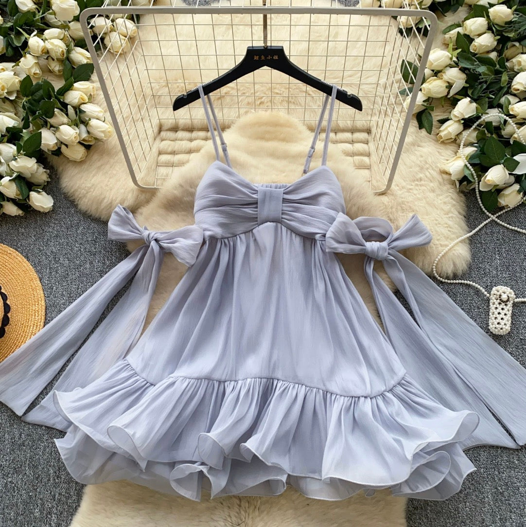 Sweetie Bow-tie Hollowed Slip Dress