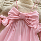 Sweetie Bow-tie Hollowed Slip Dress