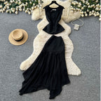 Vest & Skirt Lace Patchwork 2Pcs