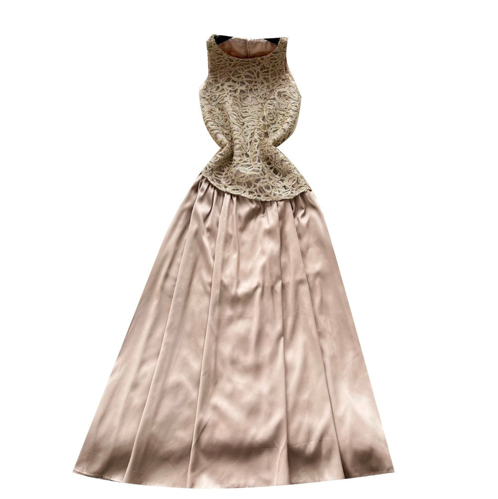 Embroidery Lace Patchwork Sleeveless Dress