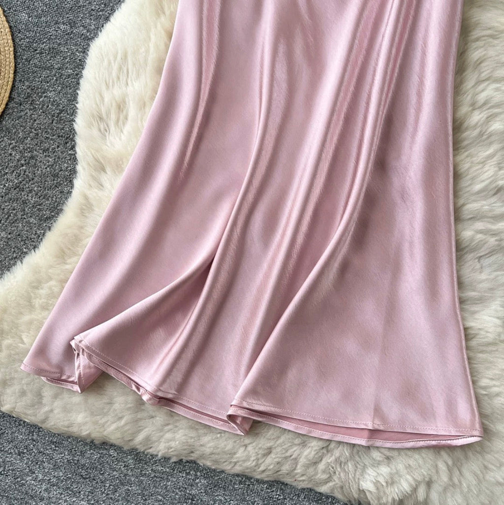 Premium Solid Color Satin Skirt