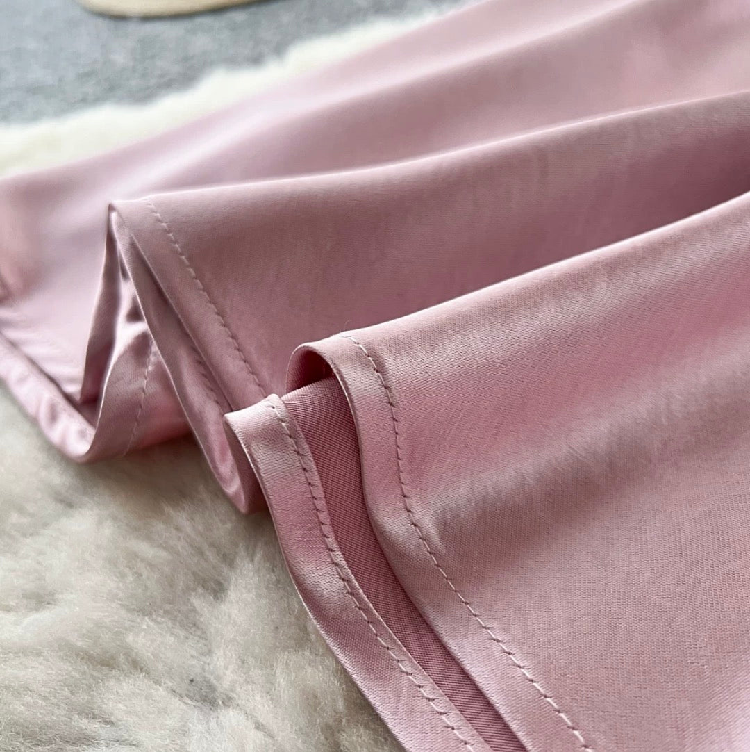 Premium Solid Color Satin Skirt