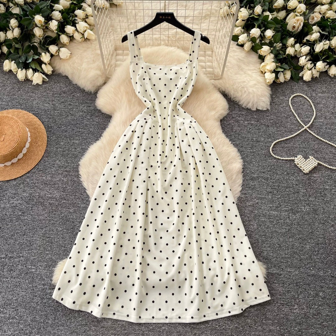 Black & White Polka Dot Slip Dress
