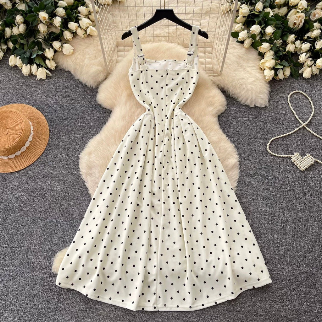 Black & White Polka Dot Slip Dress