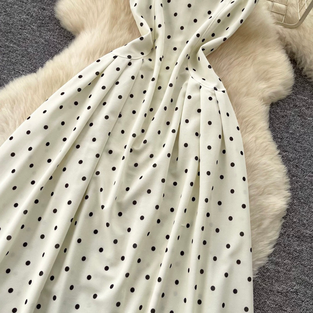 Black & White Polka Dot Slip Dress