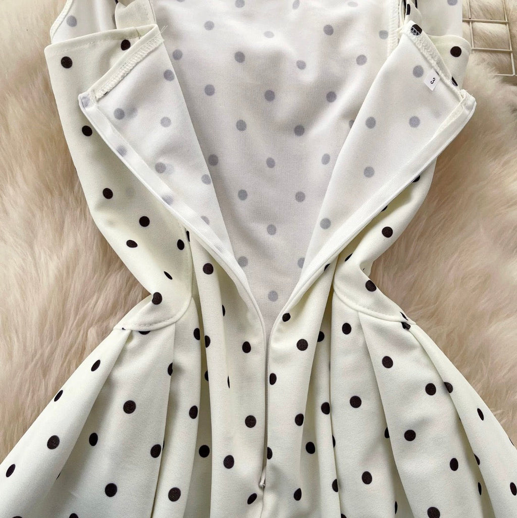 Black & White Polka Dot Slip Dress