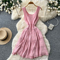 U-neck Solid Color Knit Dress