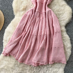 U-neck Solid Color Knit Dress