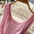 U-neck Solid Color Knit Dress