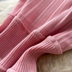 U-neck Solid Color Knit Dress