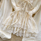 V-neck Lace Patchwork Top