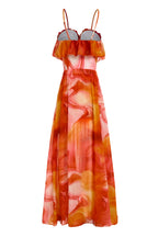 Tie Dye Ruffle One Piece Swimsuit & Cover Up Skirt Set