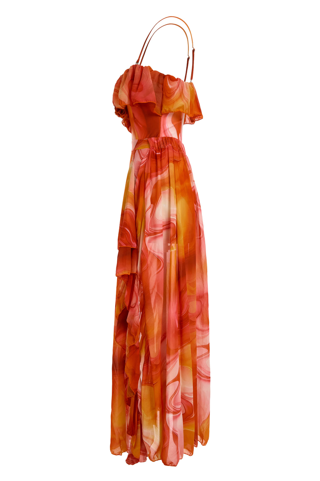 Tie Dye Ruffle One Piece Swimsuit & Cover Up Skirt Set