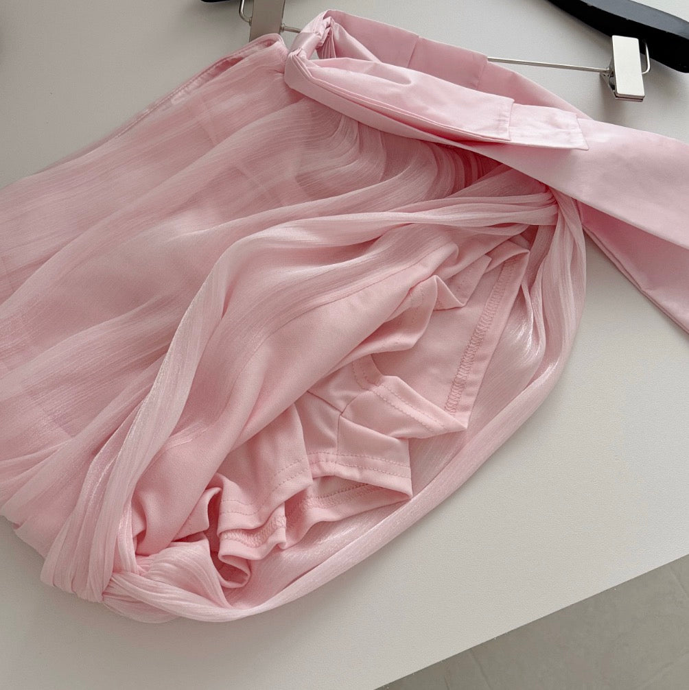 Off-shoulder Top & Skirt Ruffled 2Pcs